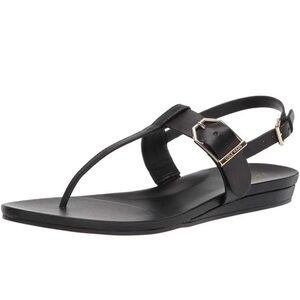 NIB Cole Haan Francine Demi Wedge Leather Sandals - black